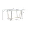 Danie Dining Table | 72’’ Glass Top | Angular Base | Gold | Black Iron BM339100