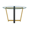 Sanaya Dining Table | 48’’ Glass Top | Gold Steel | Black Iron