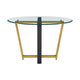 Sanaya Dining Table | 48’’ Glass Top | Gold Steel | Black Iron