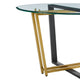 Sanaya Dining Table | 48’’ Glass Top | Gold Steel | Black Iron