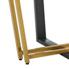 Sanaya Dining Table | 48’’ Glass Top | Gold Steel | Black Iron