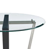 Sanaya Dining Table | 48’’ Glass Top | Silver Steel | Black Iron