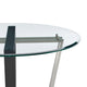 Sanaya Dining Table | 48’’ Glass Top | Silver Steel | Black Iron