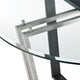 Sanaya Dining Table | 48’’ Glass Top | Silver Steel | Black Iron