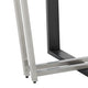 Sanaya Dining Table | 48’’ Glass Top | Silver Steel | Black Iron