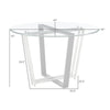 Sanaya Dining Table | 48’’ Glass Top | Silver Steel | Black Iron