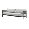 Adiy Outdoor Curved Sofa | PVC Woven Rope | Black Metal | 84’’ Gray BM339104