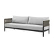 Adiy Outdoor Curved Sofa | PVC Woven Rope | Black Metal | 84’’ Gray BM339104