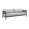 Adiy Outdoor Curved Sofa | PVC Woven Rope | Black Metal | 84" Gray