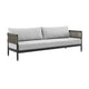 Adiy Outdoor Curved Sofa | PVC Woven Rope | Black Metal | 84" Gray