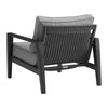 Lynn Outdoor Club Chair with Angled Legs | Black Metal | Dark Gray BM339106