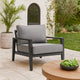 Lynn Outdoor Club Chair with Angled Legs | Black Metal | Dark Gray BM339106