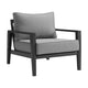 Lynn Outdoor Club Chair with Angled Legs | Black Metal | Dark Gray BM339106