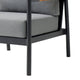 Razi Outdoor Club Chair with Teak Armrests | Black Metal | Dark Gray BM339109