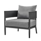 Enya Outdoor Club Chair with Curved Aluminum Frame | Dark Gray Polyester BM339112