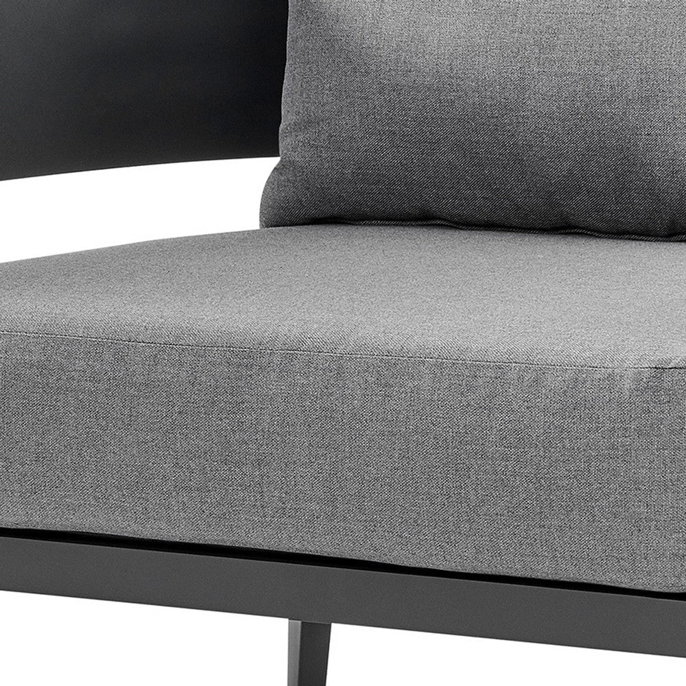 Enya Outdoor Club Chair with Curved Aluminum Frame | Dark Gray Polyester BM339112