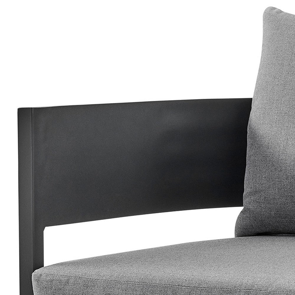 Enya Outdoor Club Chair with Curved Aluminum Frame | Dark Gray Polyester BM339112