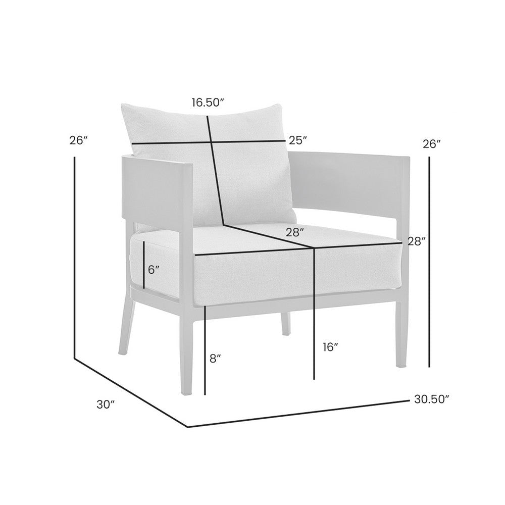 Enya Outdoor Club Chair with Curved Aluminum Frame | Dark Gray Polyester BM339112