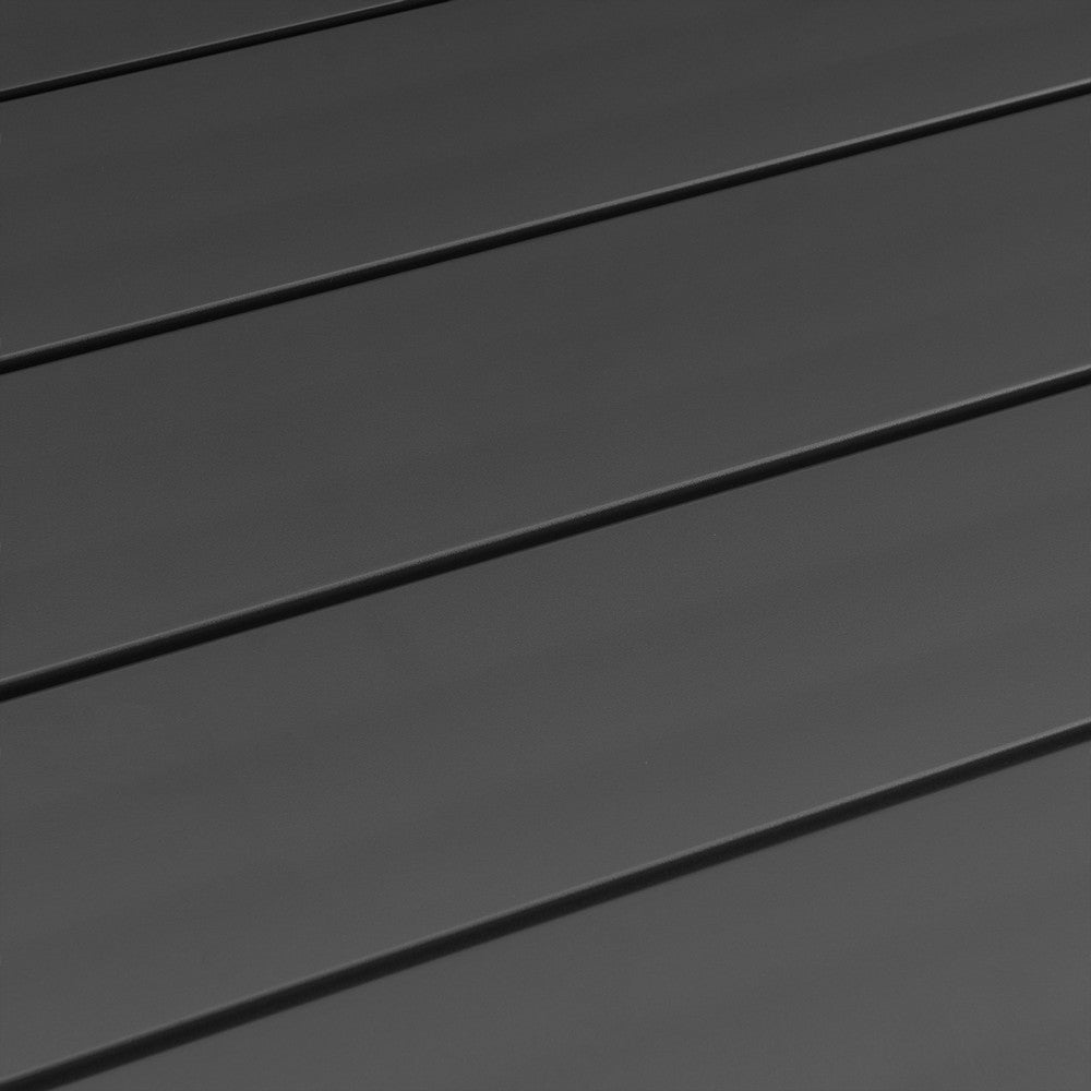 Enya Patio Coffee Table | Dark Gray Aluminum | 48’’ Rectangle Slatted Top BM339114