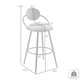 Carny Swivel Barstool Chair | Black Iron | Wood Back | Gray Faux Leather