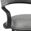 Gargy Swivel Barstool Chair with Floating Back | Black | Gray Faux Leather
