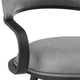 Gargy Swivel Barstool Chair with Floating Back | Black | Gray Faux Leather