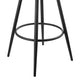 Gargy Swivel Barstool Chair with Floating Back | Black | Gray Faux Leather