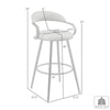 Gargy Swivel Barstool Chair with Floating Back | Black | Gray Faux Leather