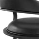 Gargy Swivel Barstool Chair | Floating Back | Iron | Black Faux Leather