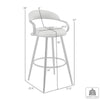 Gargy Swivel Barstool Chair | Floating Back | Iron | Black Faux Leather