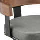 Idri Swivel Counter Stool Chair | Walnut Brown | Gray Faux Leather