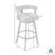 Idri Swivel Counter Stool Chair | Walnut Brown | Gray Faux Leather