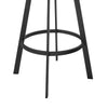 Idri Swivel Counter Stool Chair | Walnut Brown, Black Faux Leather