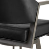 Marcy Swivel Barstool Chair | Iron Frame | Black Channel Tufted Faux Leather