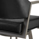 Marcy Swivel Barstool Chair | Iron Frame | Black Channel Tufted Faux Leather