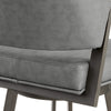 Marcy Swivel Barstool Chair | Iron | Gray Channel Tufted Faux Leather