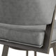 Marcy Swivel Barstool Chair | Iron | Gray Channel Tufted Faux Leather