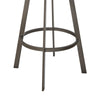 Marcy Swivel Barstool Chair | Iron | Gray Channel Tufted Faux Leather