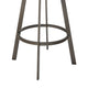 Marcy Swivel Barstool Chair | Iron | Gray Channel Tufted Faux Leather