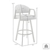 Marcy Swivel Barstool Chair | Iron | Gray Channel Tufted Faux Leather