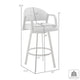 Marcy Swivel Barstool Chair | Iron | Gray Channel Tufted Faux Leather