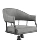 Tibby Swivel Dining Chair | Tilt Rolling | Black Iron | Gray Faux Leather BM339133