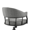 Tibby Swivel Dining Chair | Tilt Rolling | Black Iron | Gray Faux Leather BM339133