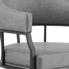 Tibby Swivel Dining Chair | Tilt Rolling | Black Iron | Gray Faux Leather BM339133
