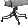 Tibby Swivel Dining Chair | Tilt Rolling | Black Iron | Gray Faux Leather BM339133