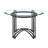 Tibby Modern Round Dining Table | 48’’ Glass Top | Matte Black Iron Base BM339134