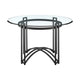 Tibby Modern Round Dining Table | 48’’ Glass Top | Matte Black Iron Base BM339134