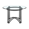 Tibby Modern Round Dining Table | 48’’ Glass Top | Matte Black Iron Base BM339134