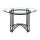 Tibby Modern Round Dining Table | 48’’ Glass Top | Matte Black Iron Base BM339134