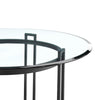 Tibby Modern Round Dining Table | 48’’ Glass Top | Matte Black Iron Base BM339134